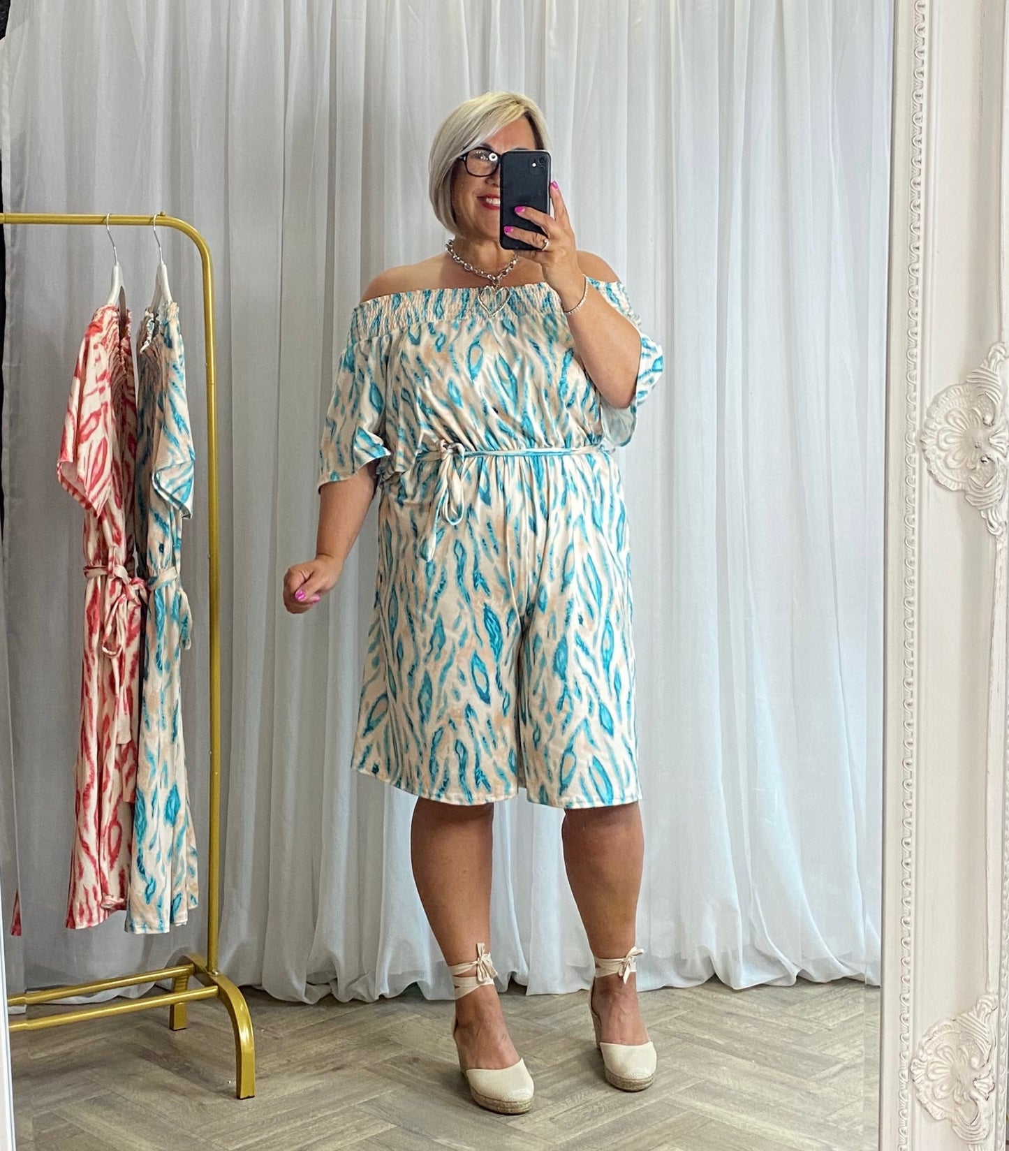 Bardot Playsuit In Green