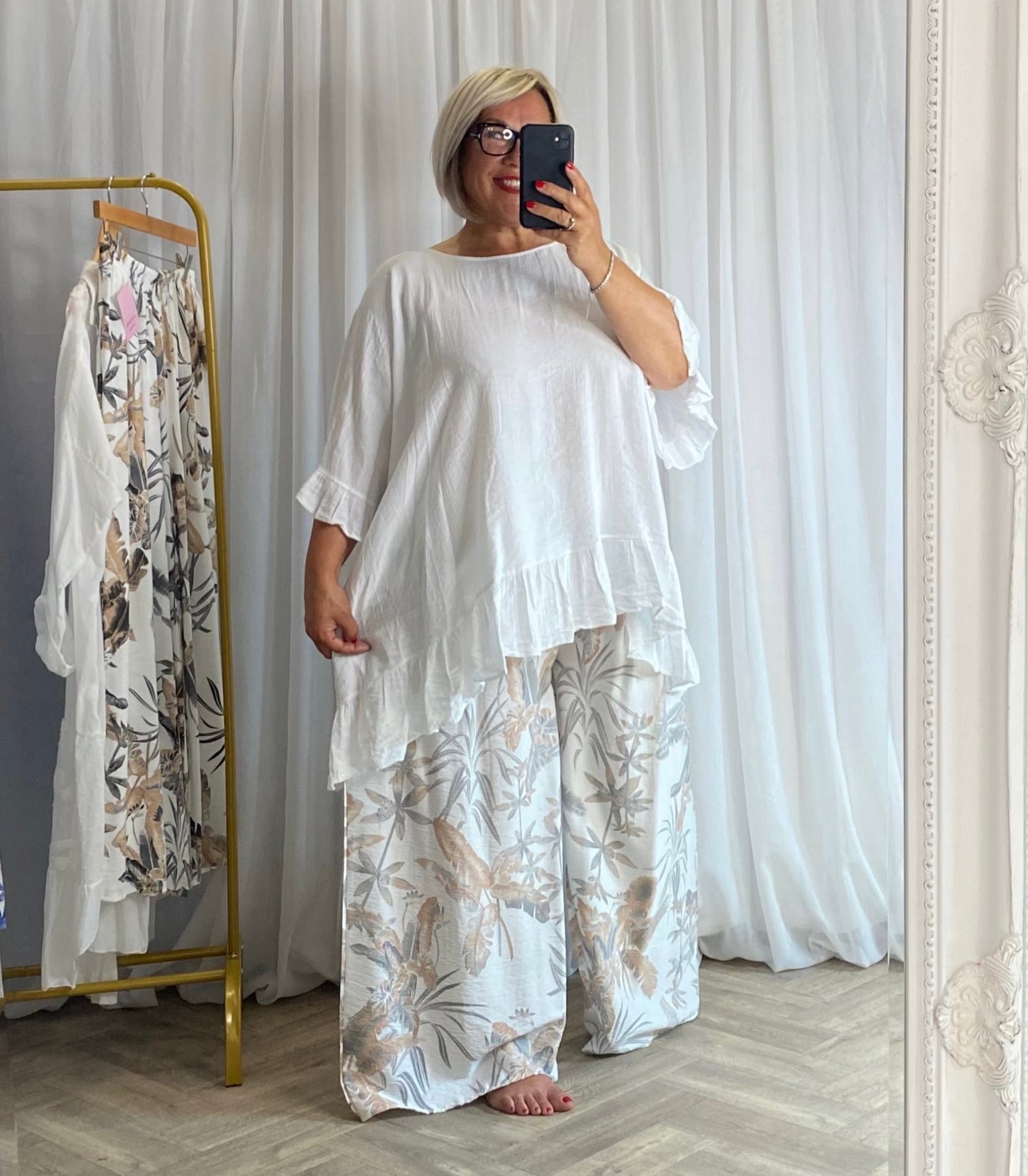 White Frill Top
