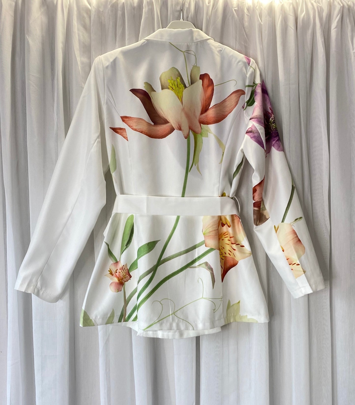 Flower On White Blazer