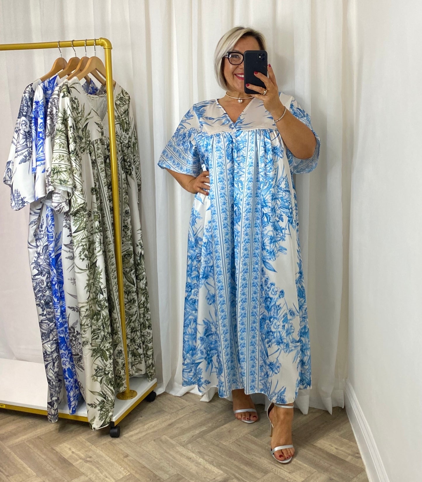Sky Blue Satin Feel Maxi