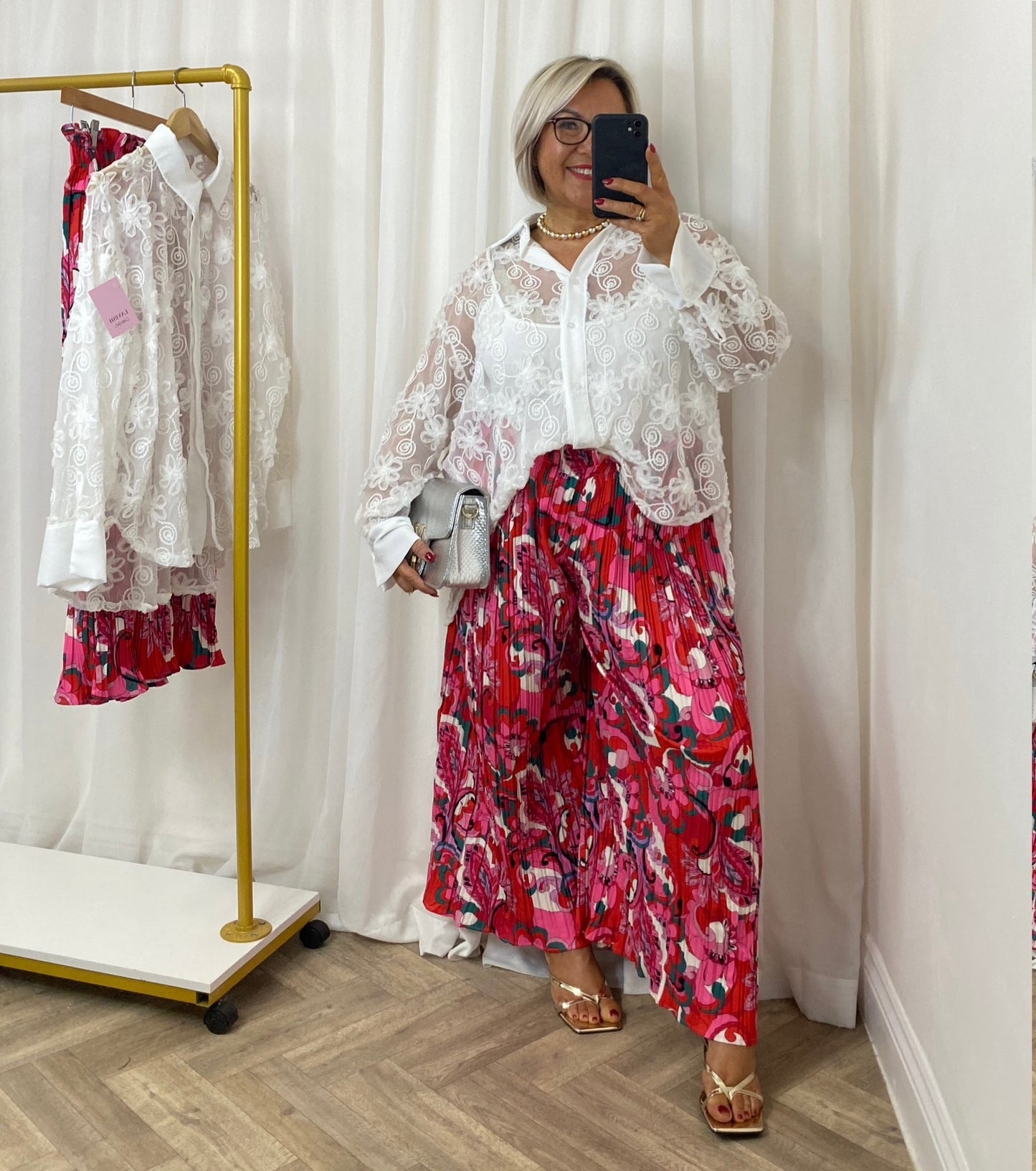 Red Palazzo Trousers