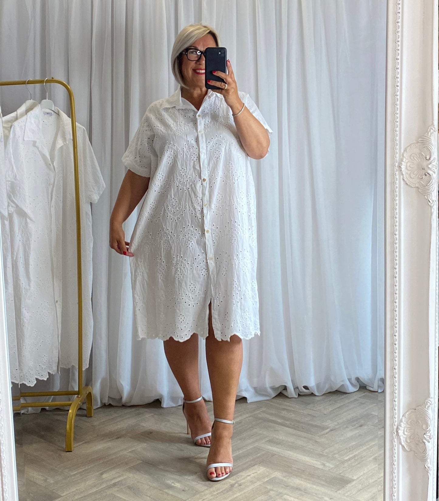 White Broderie Anglaise Dress