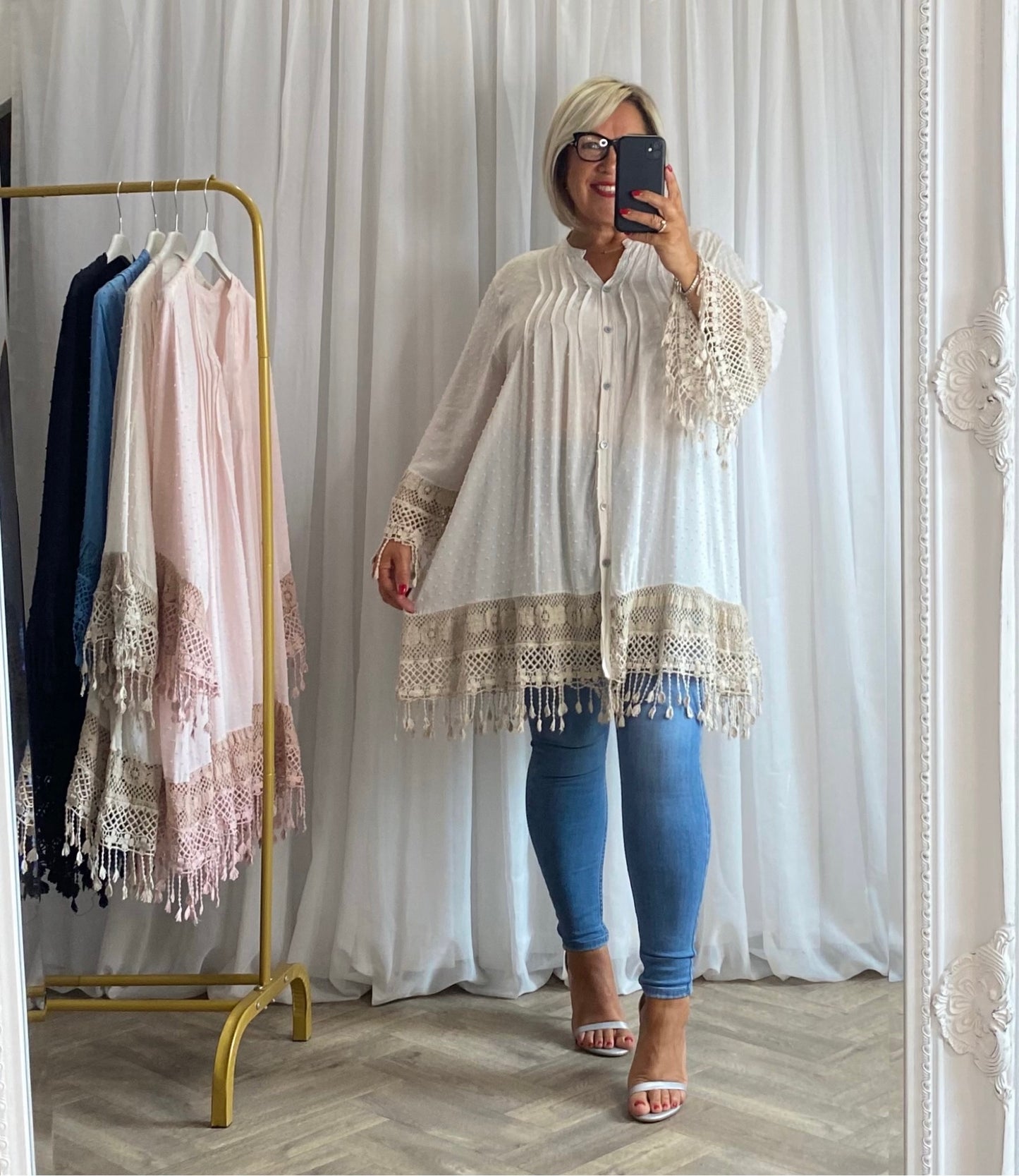 Cream Lace Trim Top / Dress