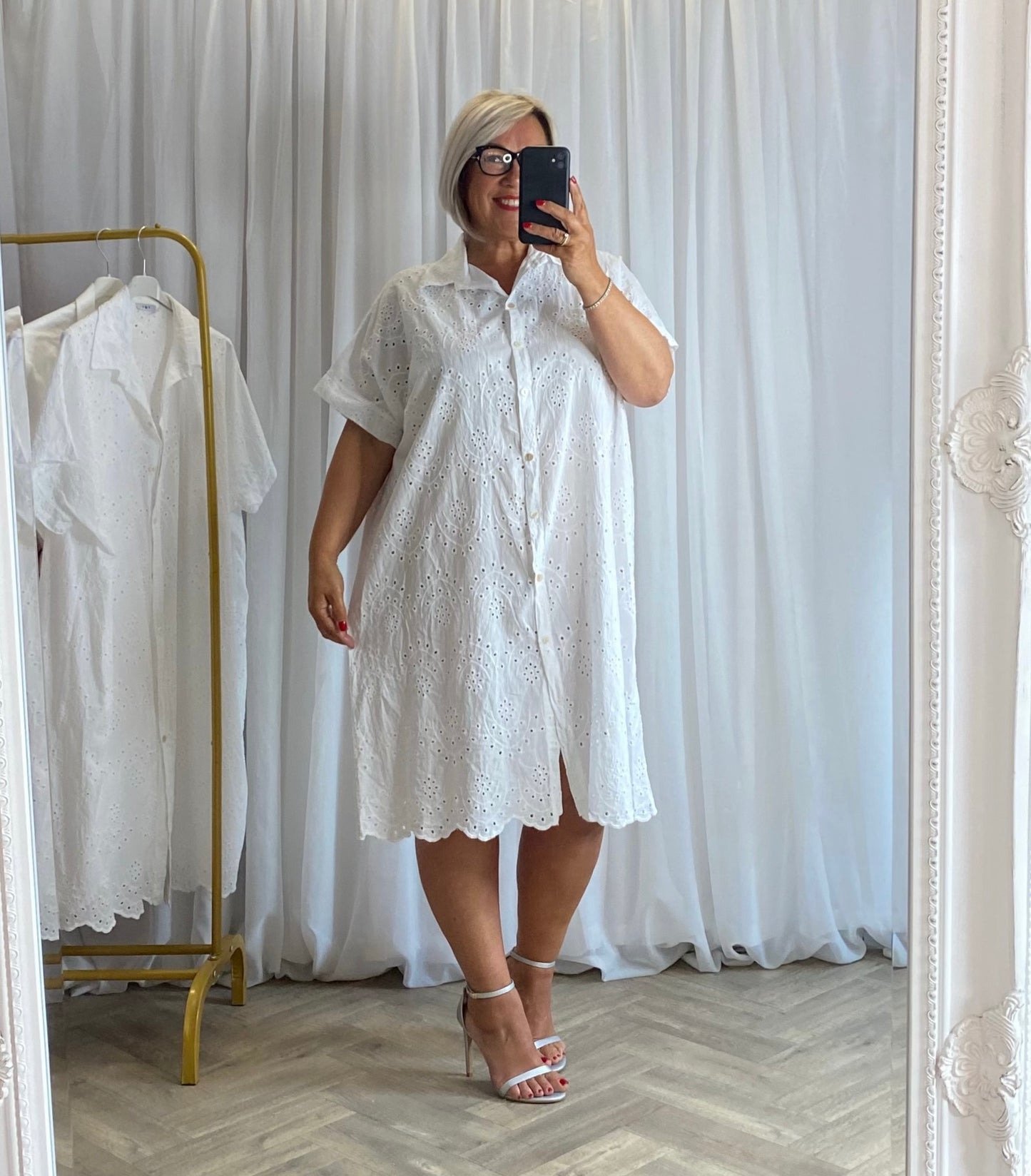 White Broderie Anglaise Dress