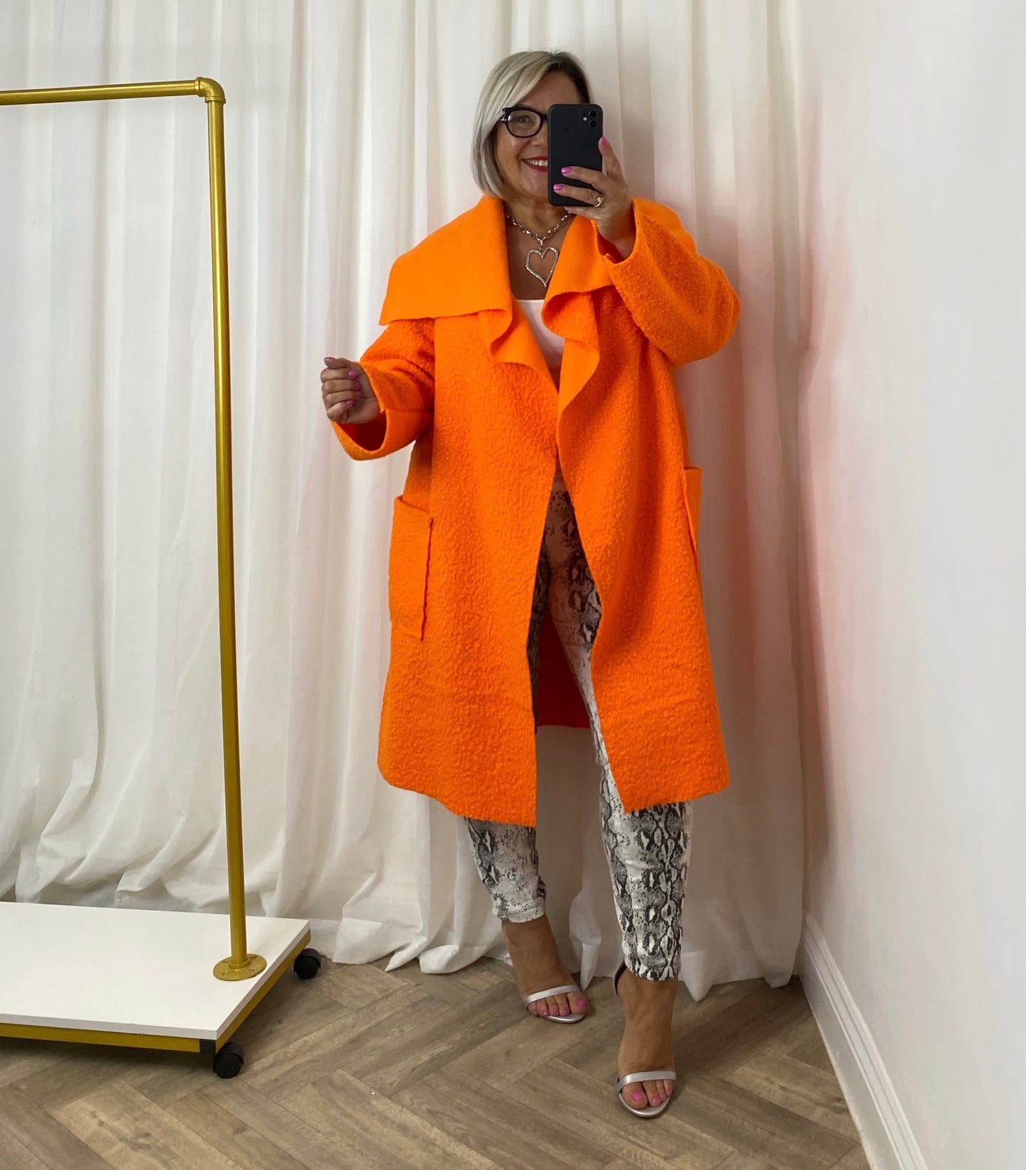 Orange Waterfall Coat