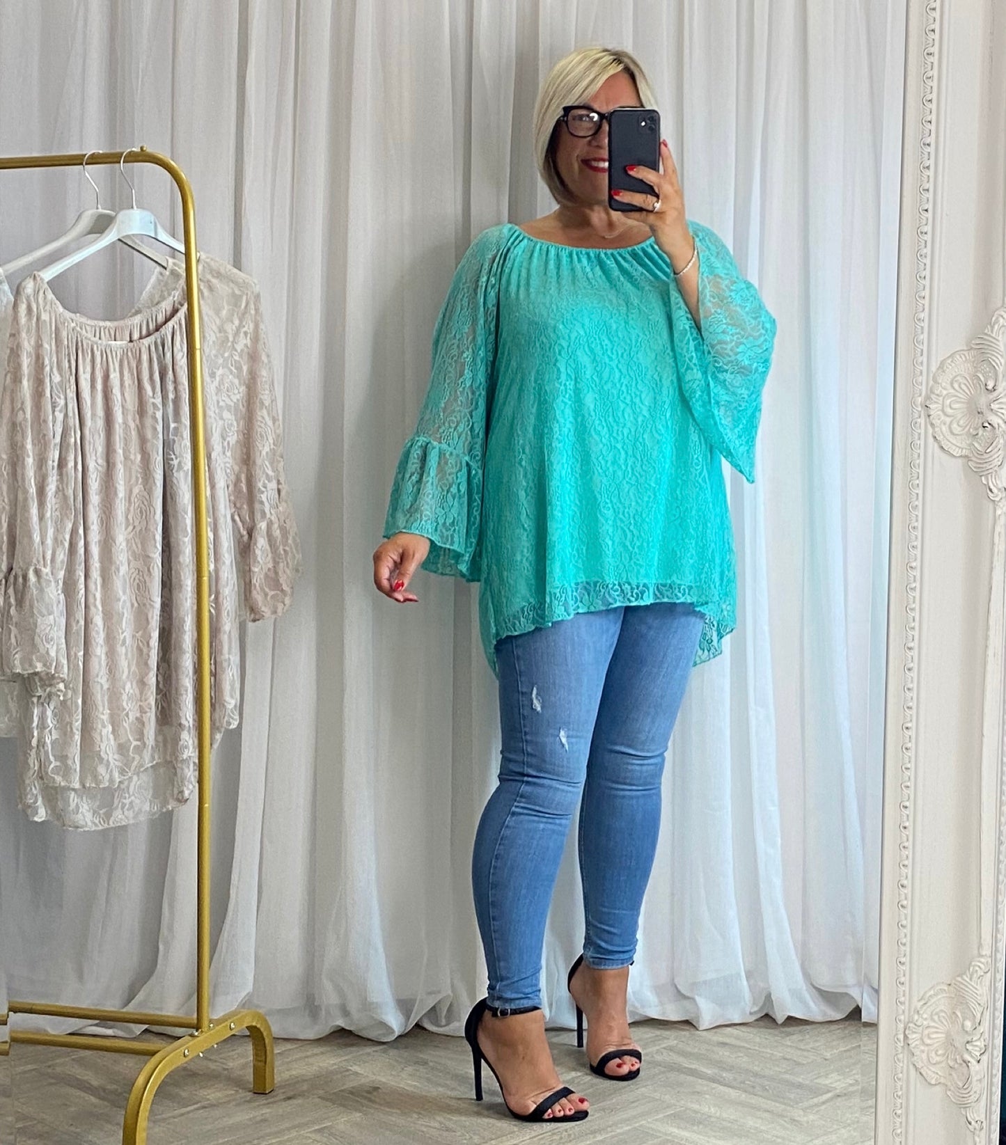 Fresh Green Fluted Sleeve Top