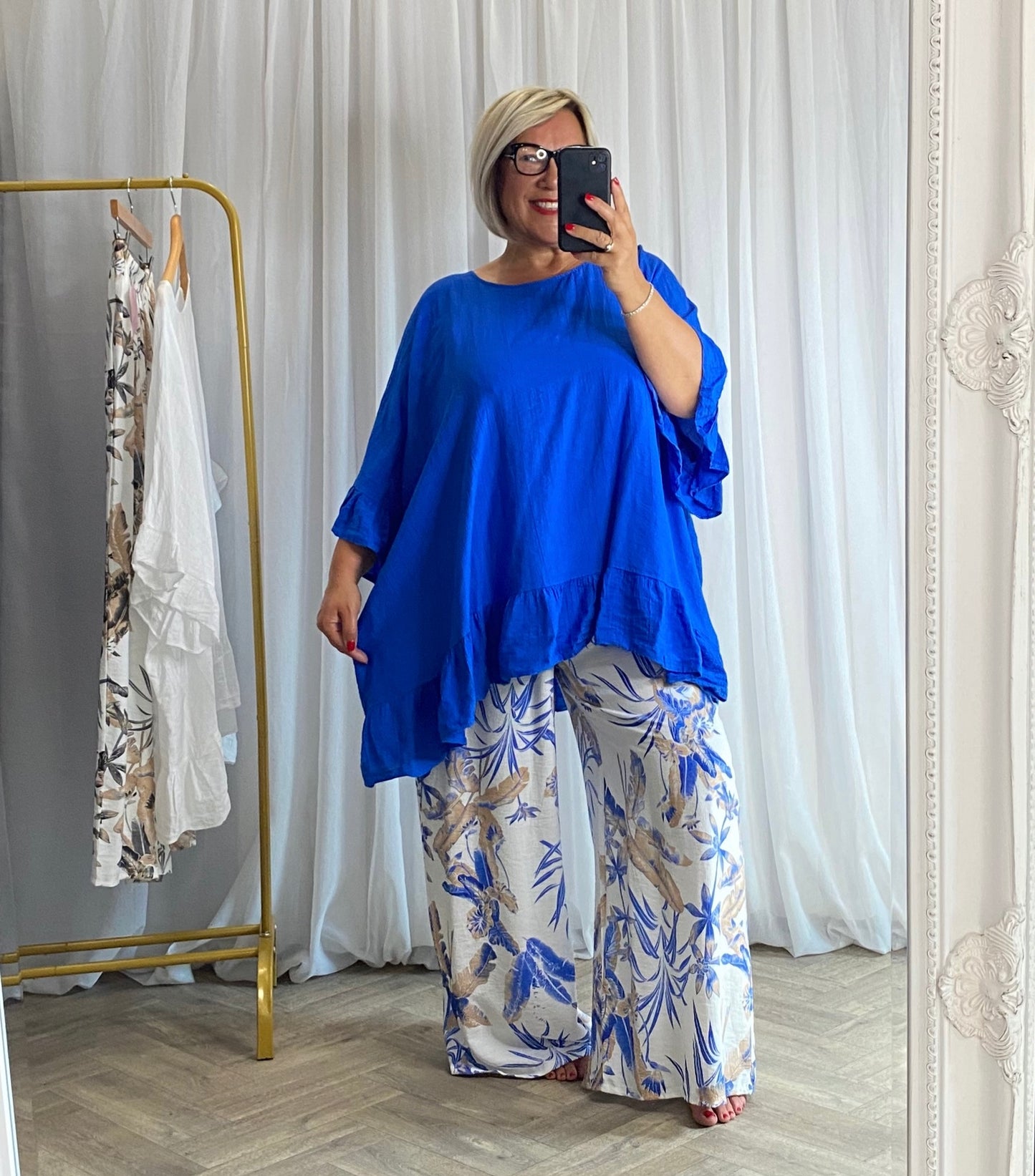 Blue Frill Top