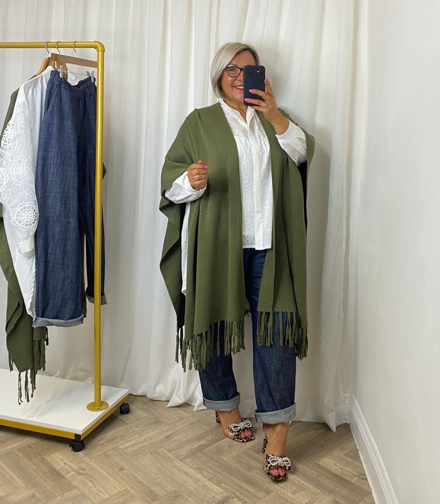 Khaki Tassel Shawl