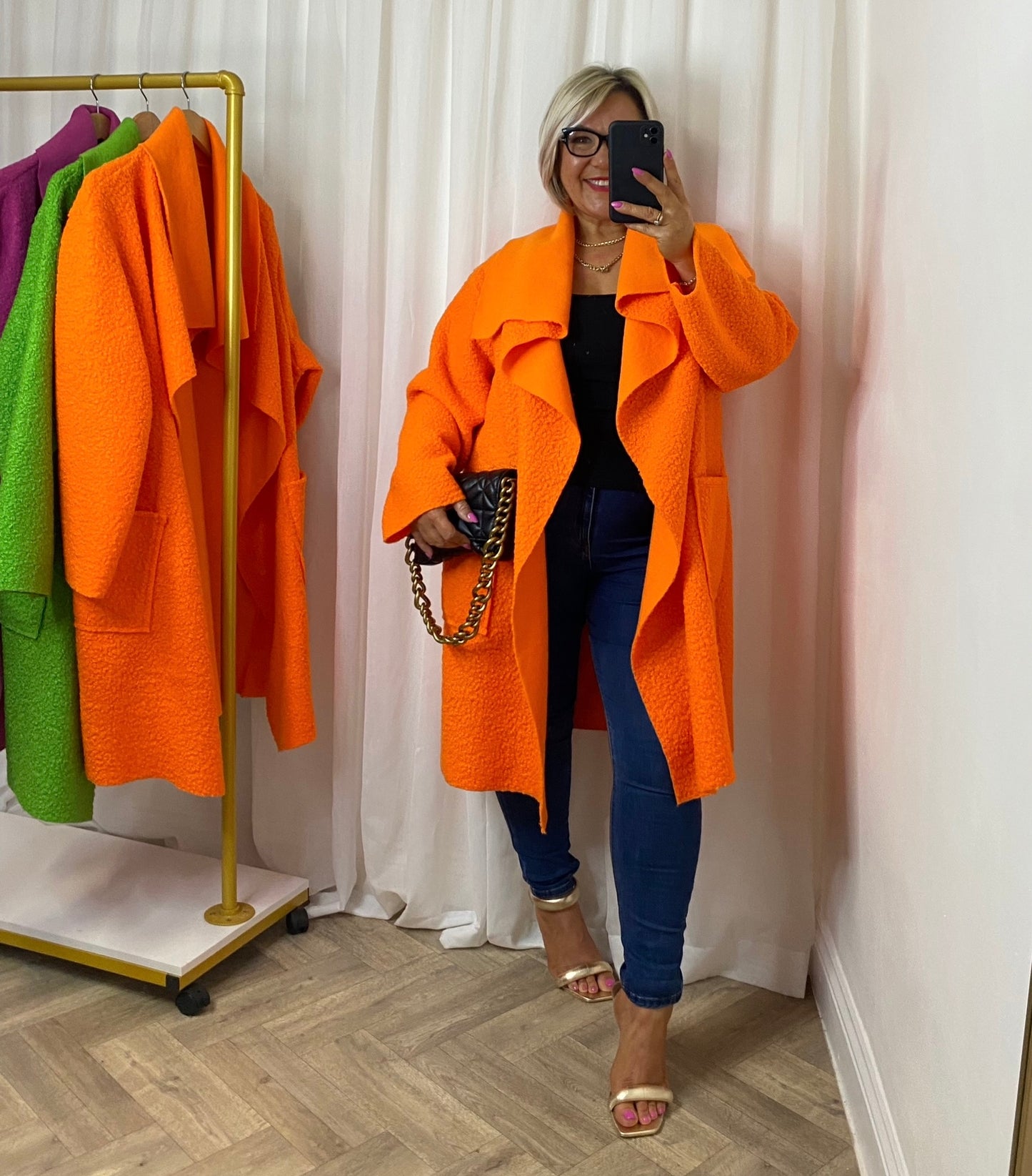 Orange Waterfall Coat
