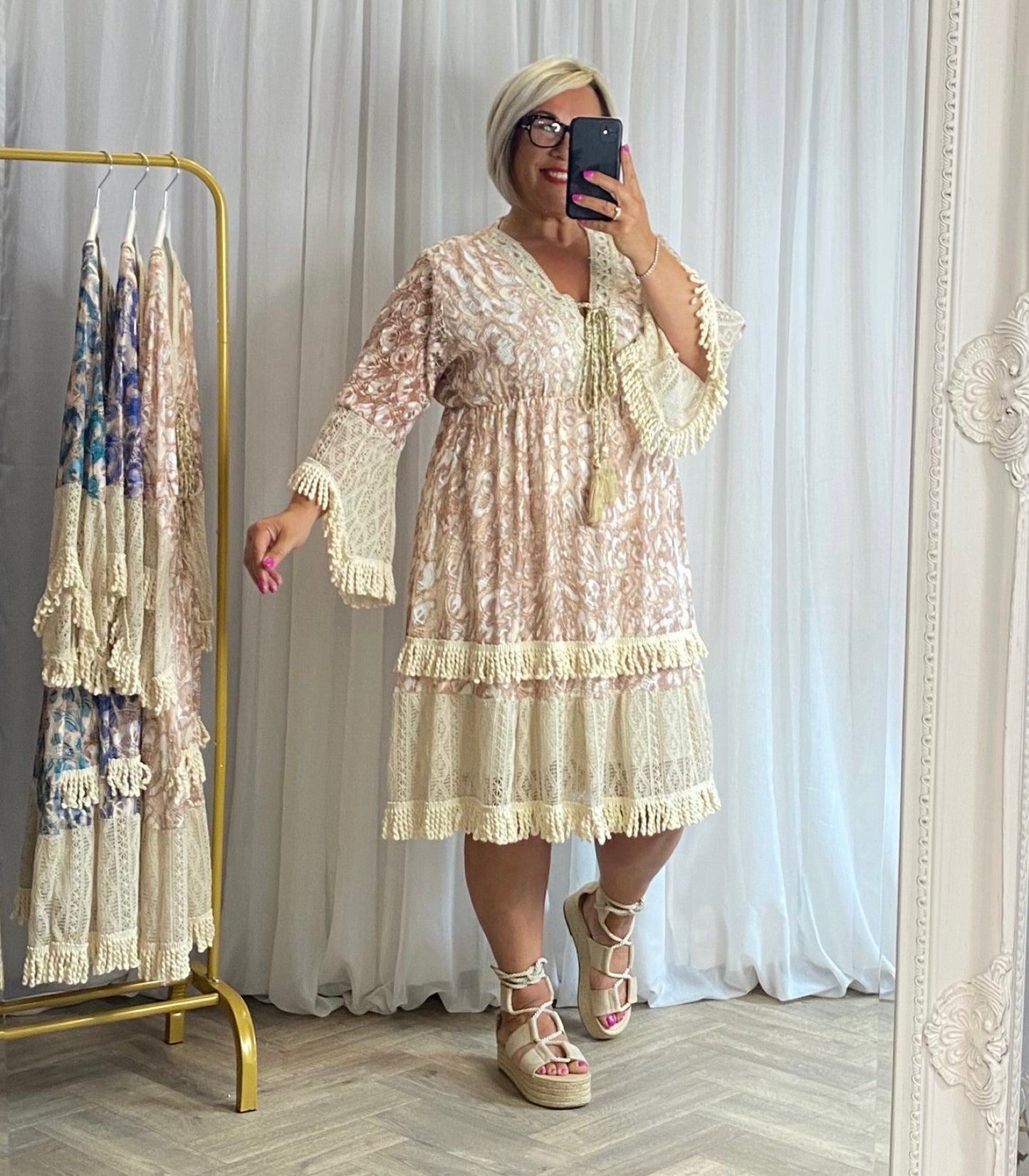 Gorgeous In Cream Boho Dress