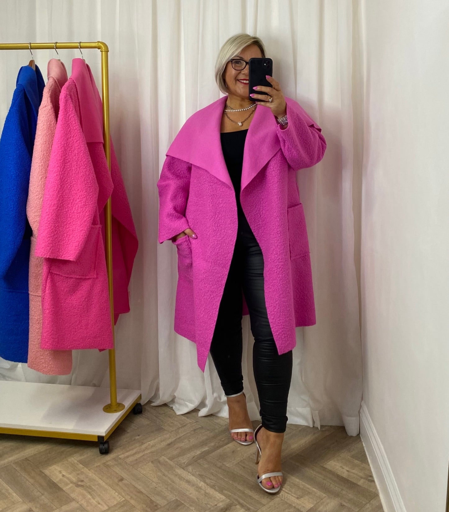 Fushia Pink Waterfall Coat