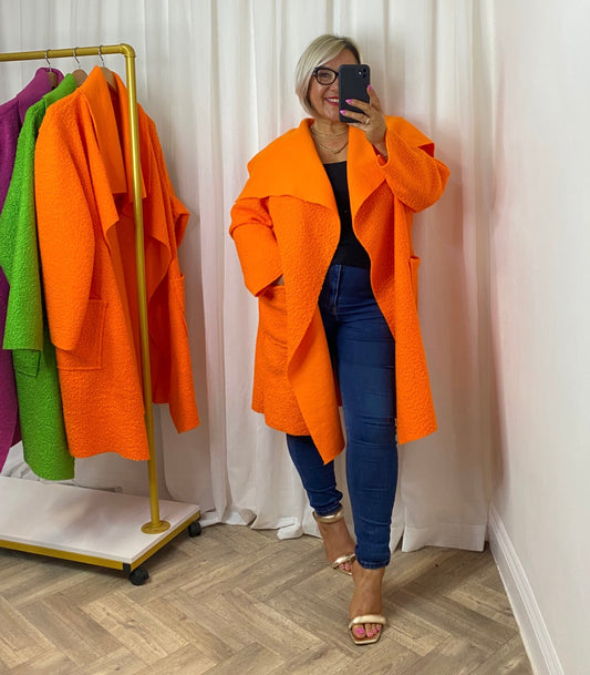 Orange Waterfall Coat