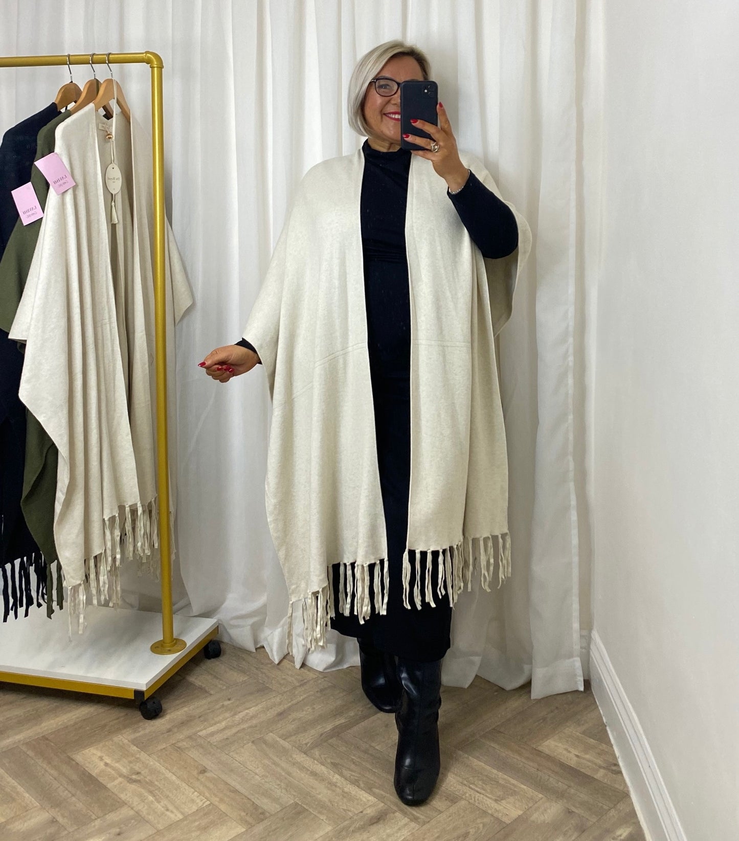 Cream Tassel Shawl