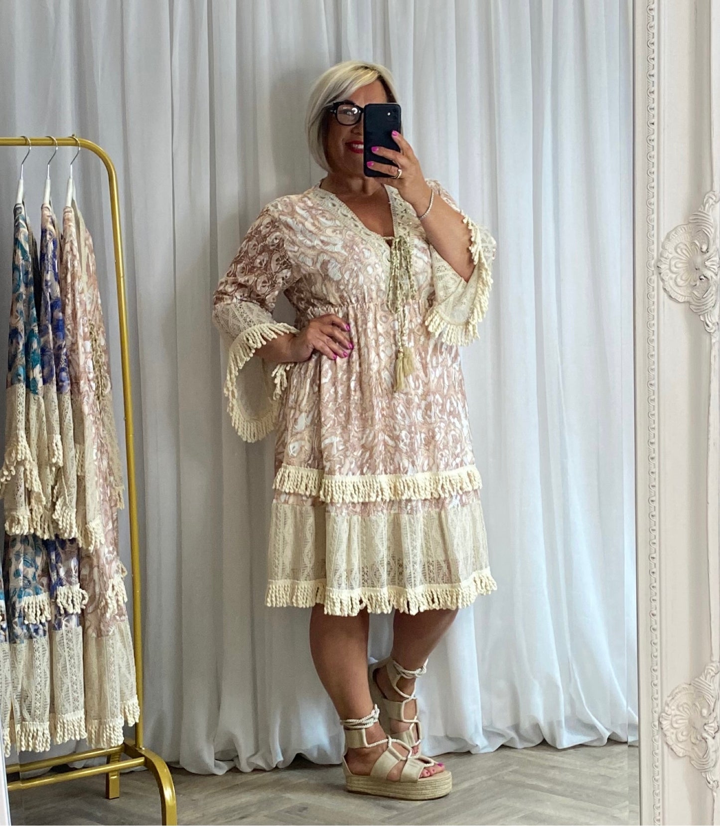 Gorgeous In Cream Boho Dress