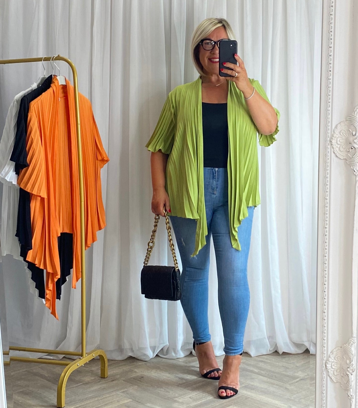 Lime Pleated Tie Top