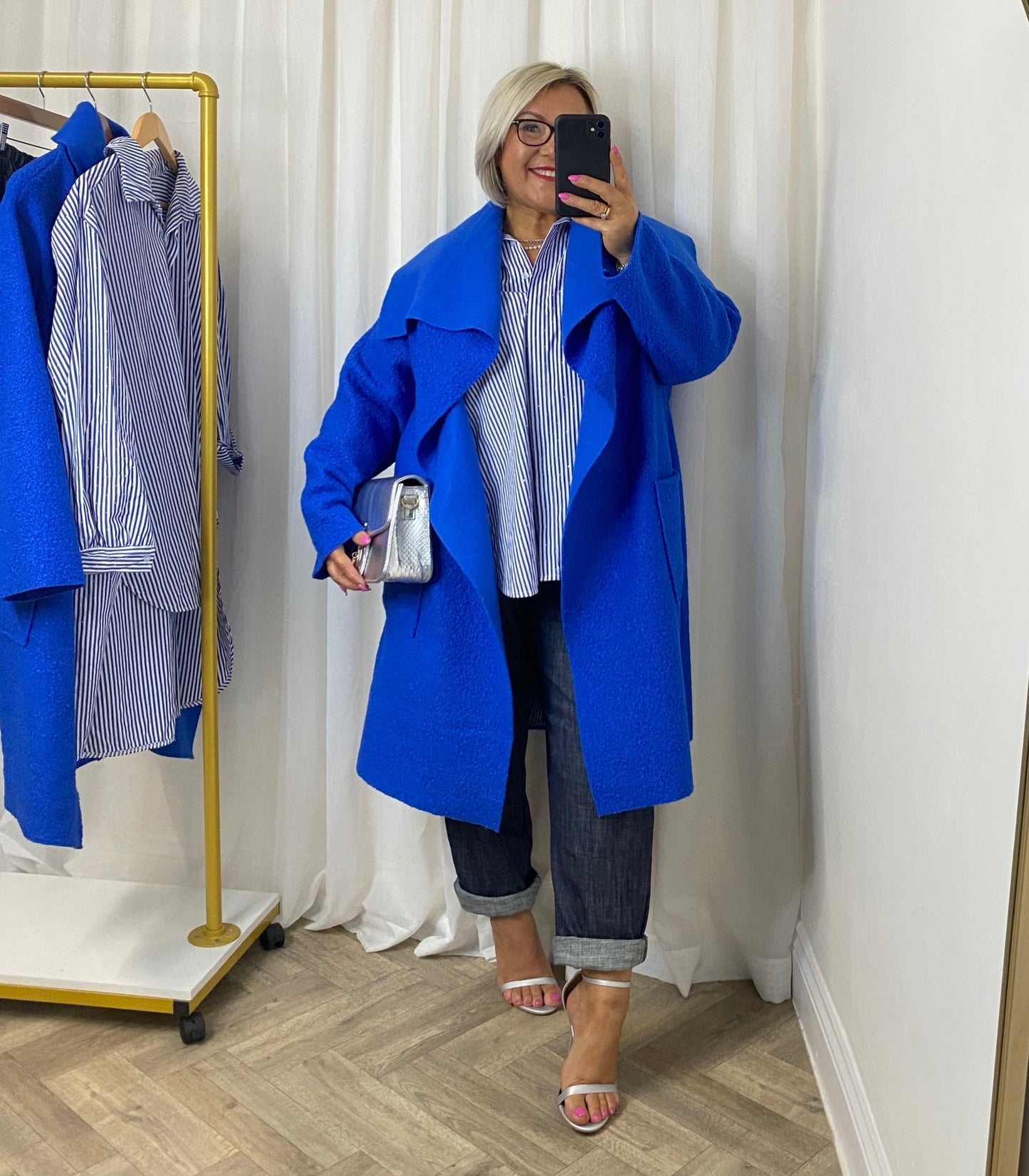 Colbalt Blue Waterfall Coat