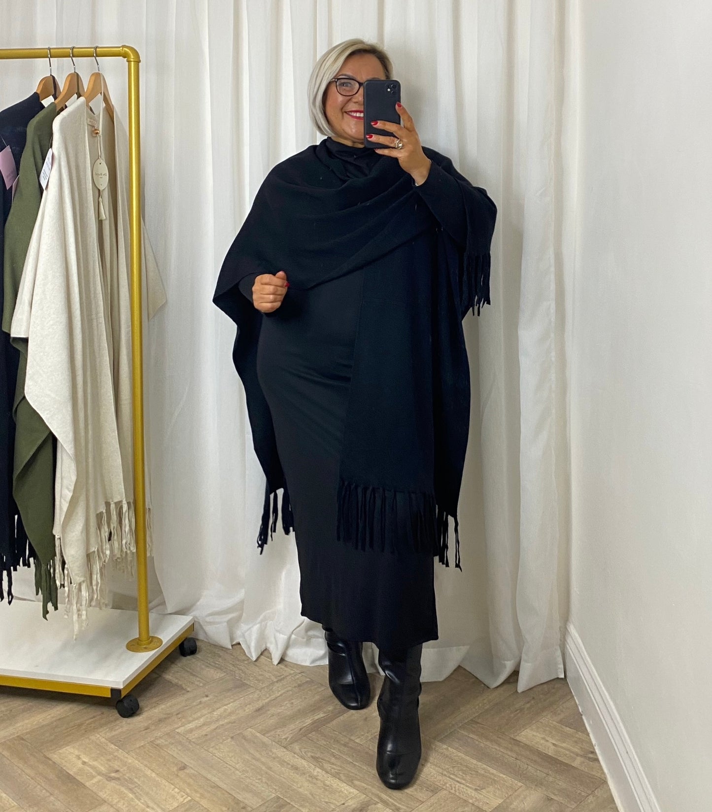 Black Tassel Shawl