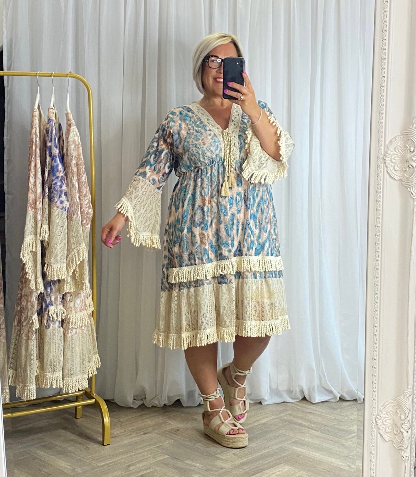 Gorgeous In Aqua Green Boho Dress
