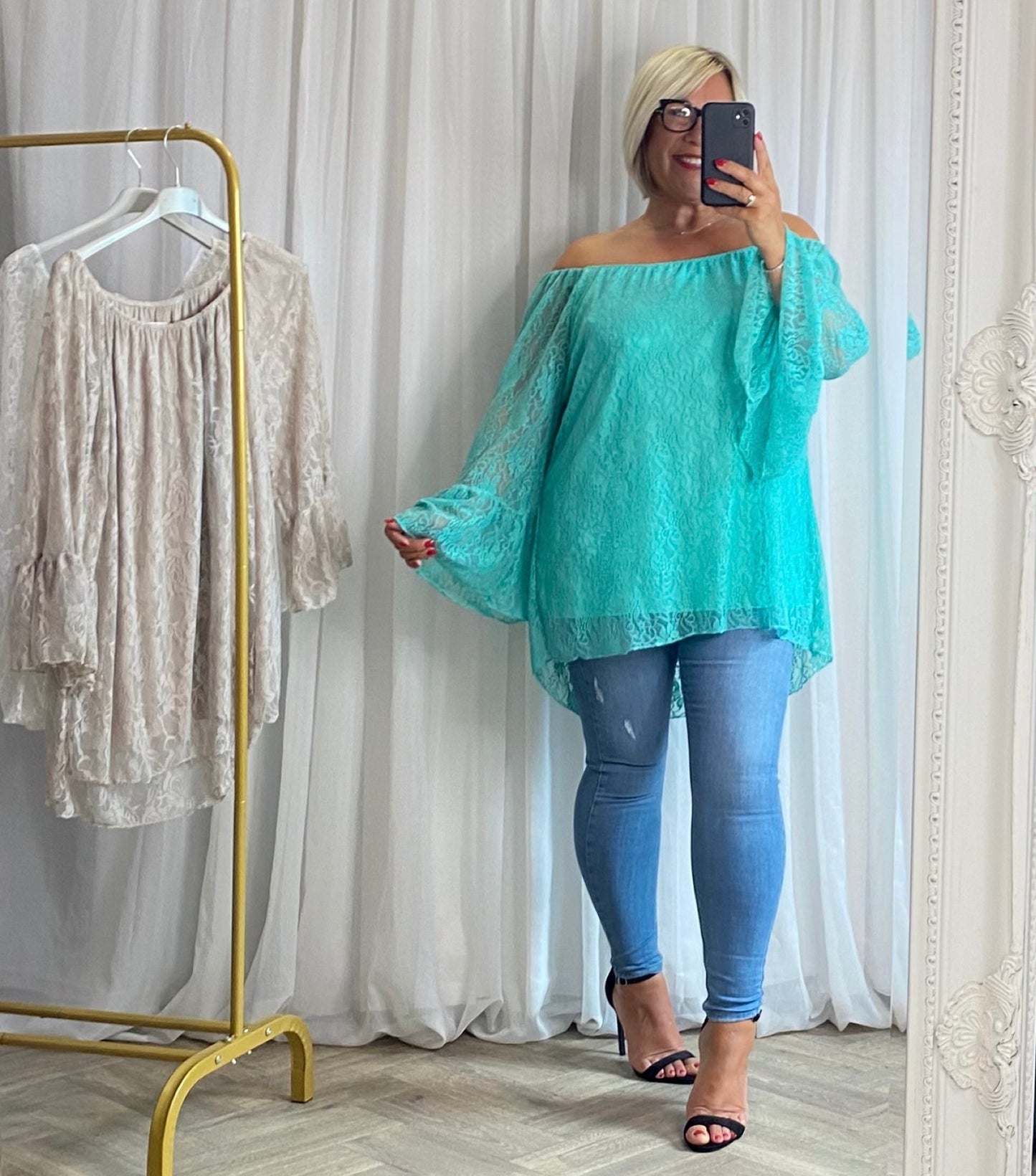 Fresh Green Fluted Sleeve Top