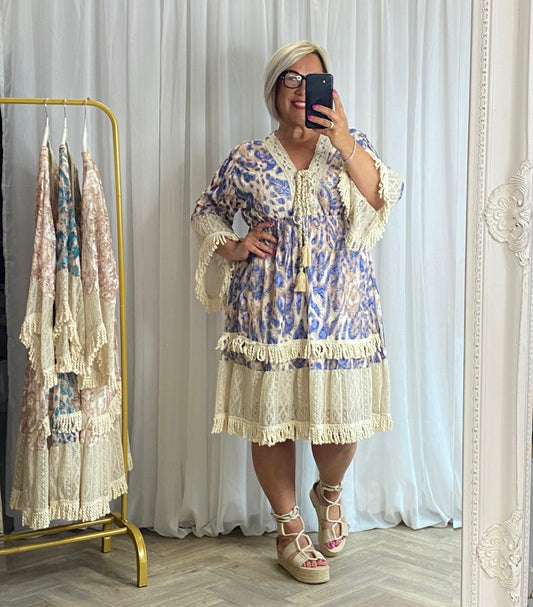 Gorgeous In Blue Boho Dress