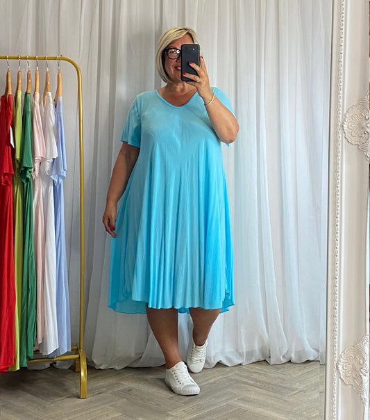 Summer Blue Swing Dress
