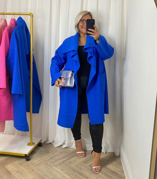 Colbalt Blue Waterfall Coat