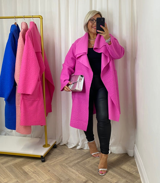Fushia Pink Waterfall Coat