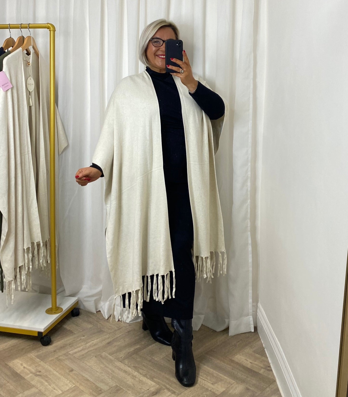 Cream Tassel Shawl