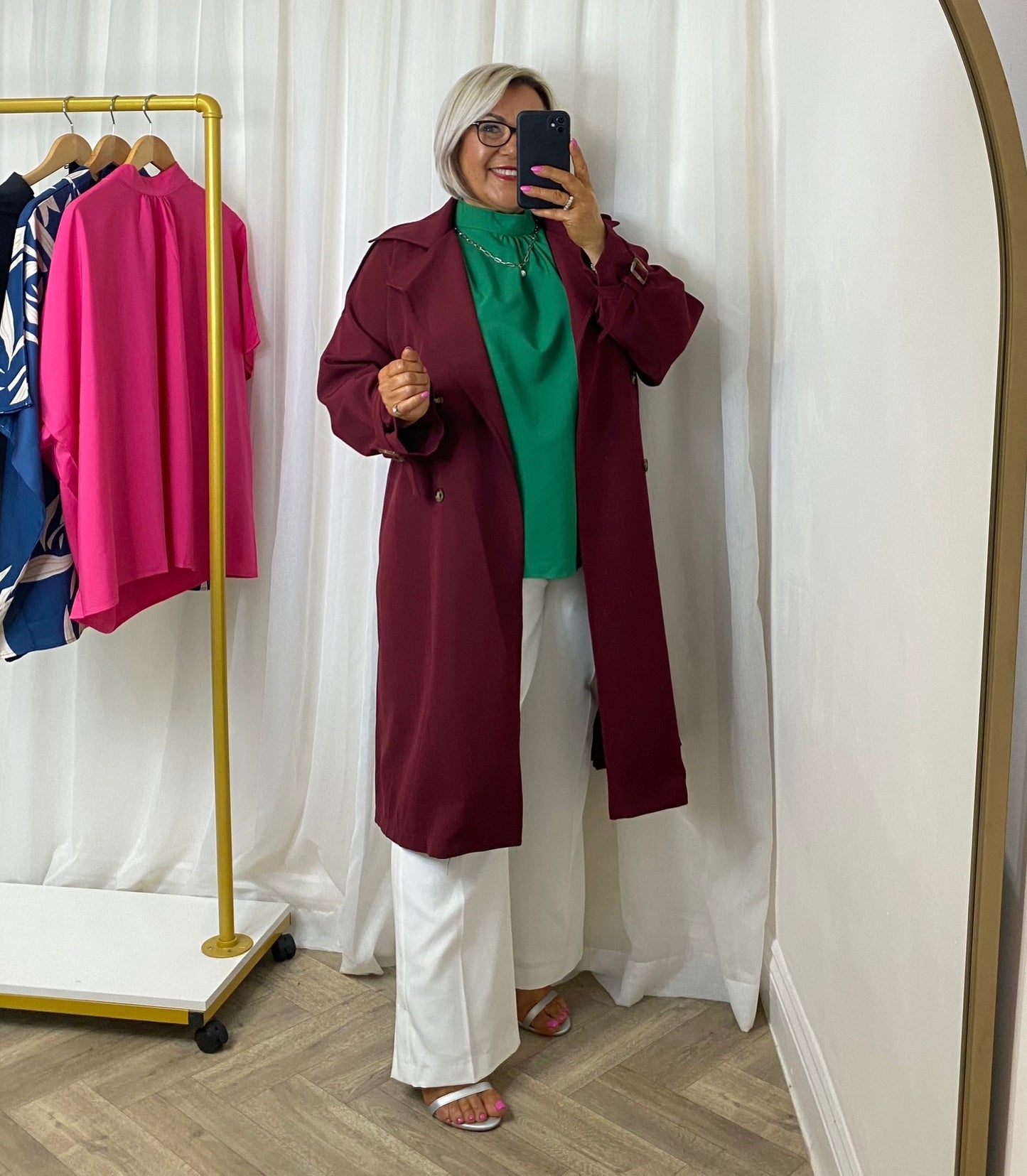 Wine Trench Coat