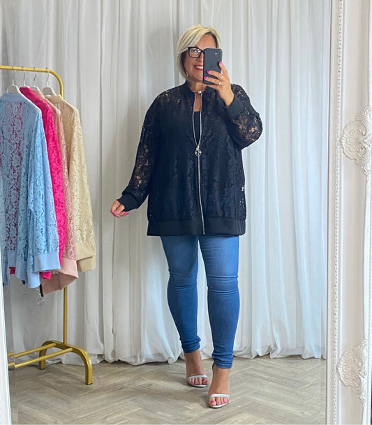 Lace Blazer In Black
