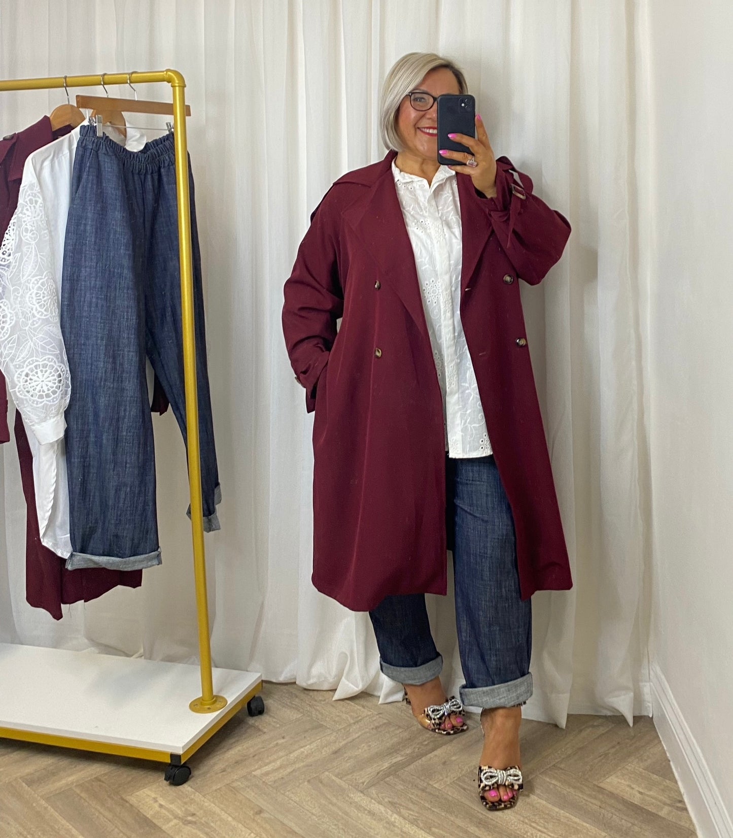 Wine Trench Coat