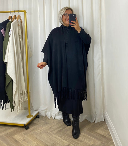 Black Tassel Shawl