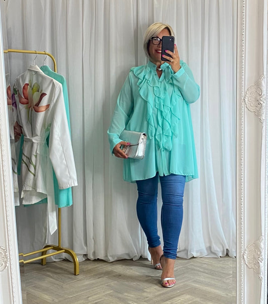 Fresh Green Frill Shirt