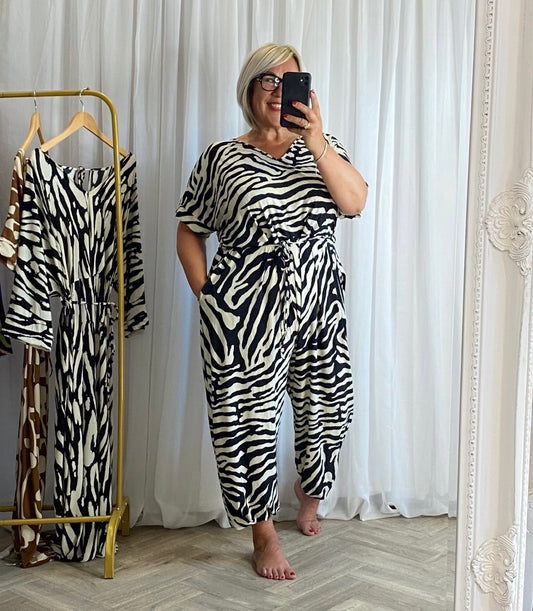 Zebra Print Jumpsuit